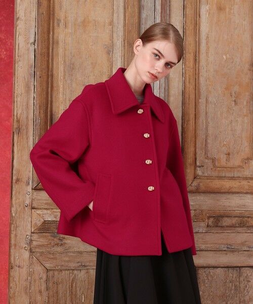 allureville / アルアバイル ダッフルコート | シャルムビーバーショートコート（レッド (43)）
