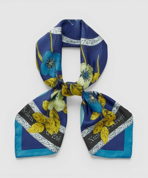 allureville / アルアバイル バンダナ・スカーフ | 【manipuri(マニプリ)】88×88 SCARF（ブルー (61)）