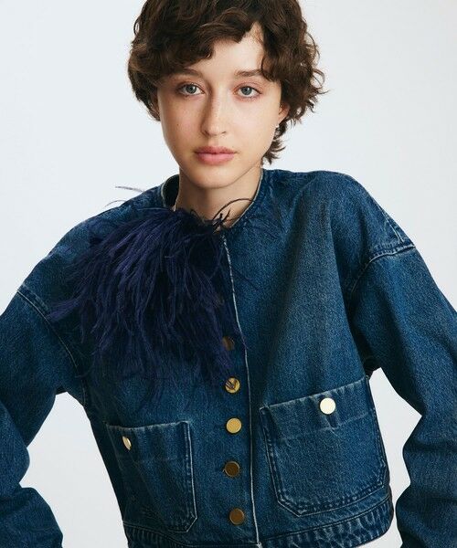 allureville / アルアバイル ブローチ・コサージュ | 【INDRESS(インドレス)】OSTRICH FEATHER BROOCH（ネイビー (67)）