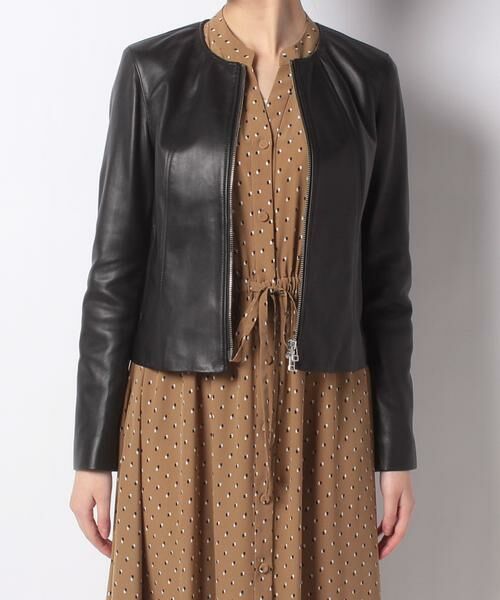 セール】 レザークルーネックブルゾン （ブルゾン）｜＊＊allureville