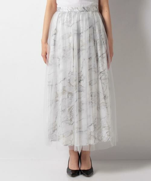 ＊＊allureville / アルアバイル スカート | マーブルプリントシアーレイヤリングスカート | 詳細1