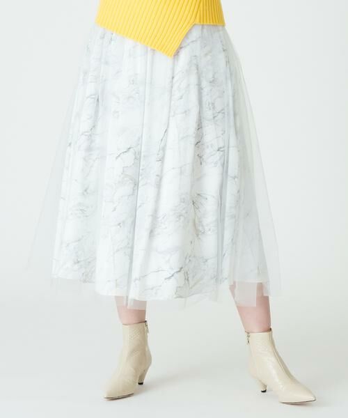 ＊＊allureville / アルアバイル スカート | マーブルプリントシアーレイヤリングスカート | 詳細9