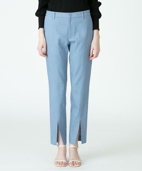 ＊＊allureville / アルアバイル パンツ | オックスフロントスリットパンツ（サックス）