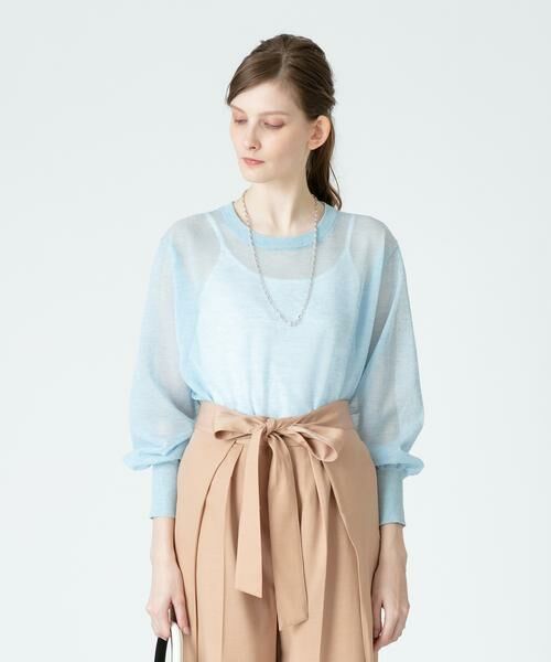 ＊＊allureville / アルアバイル ニット・セーター | ラミーメランジシアープルオーバー（ライトブルー）