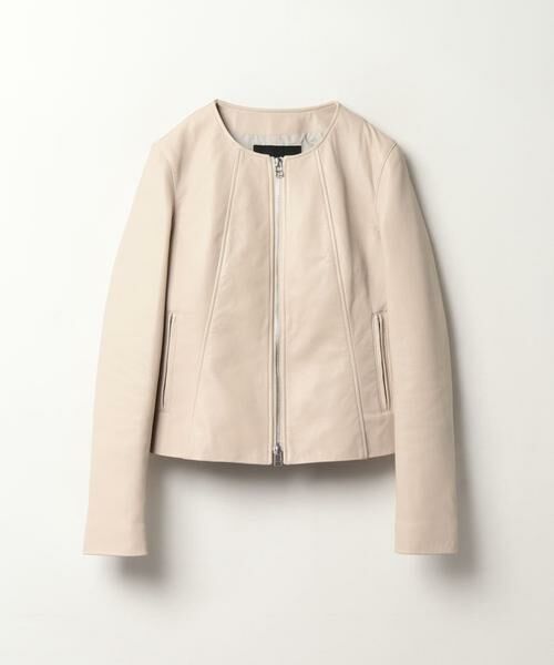 ＊＊allureville / アルアバイル ノーカラージャケット | レザークルーネックブルゾン | 詳細10