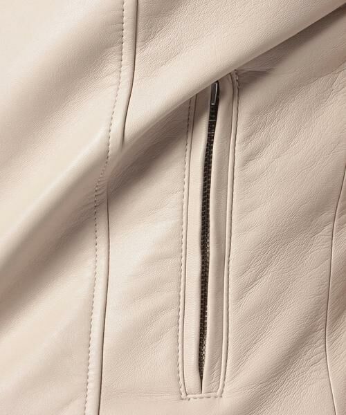 ＊＊allureville / アルアバイル ノーカラージャケット | レザークルーネックブルゾン | 詳細9