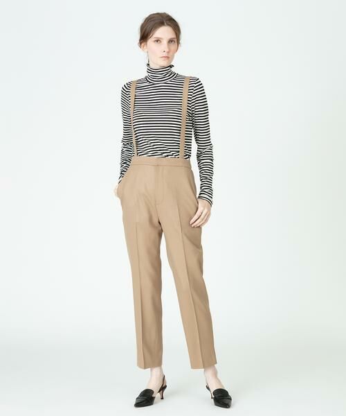 ＊＊allureville / アルアバイル サロペット・オールインワン | ハイカントフラノサスペンダーパンツ（ベージュ）