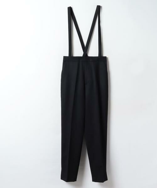 ＊＊allureville / アルアバイル サロペット・オールインワン | ハイカントフラノサスペンダーパンツ（ブラック）