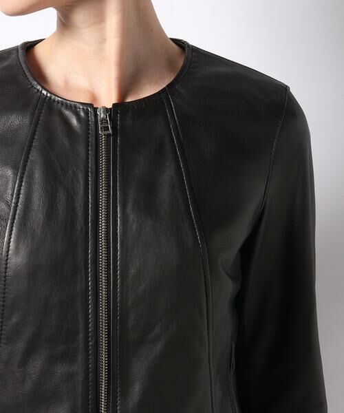 ＊＊allureville / アルアバイル その他アウター | レザークルーネックブルゾン | 詳細4