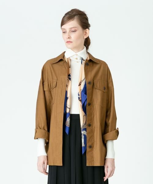 ＊＊allureville / アルアバイル ミリタリージャケット・コート | CバックサテンCPOジャケット（ベージュ）