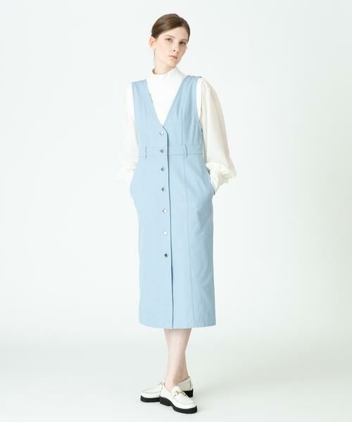 **allureville / アルアバイル ワンピース | カラーデニムタイトフィットワンピース(ブルー)