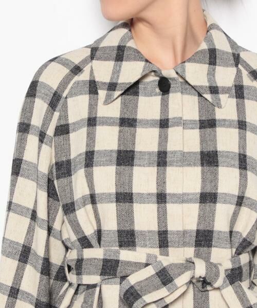 セール】 チェックステンカラーショートコート （その他アウター