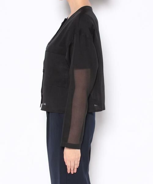 シアー ダンボール カット ノーカラー ZIP up ジャケット