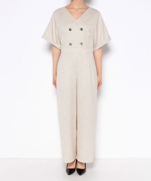 アルアバイル　ダブルブレストオールインワン　ベージュ ダブルブレストオールインワン | allureville (Women