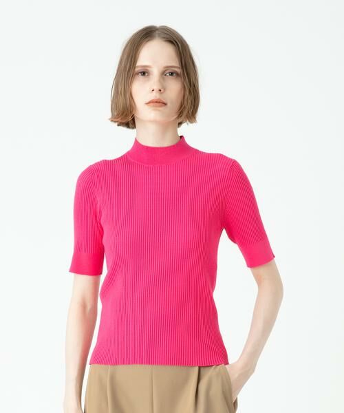＊＊allureville / アルアバイル ニット・セーター | 3X3リブモックネックプルオーバー（ピンク）