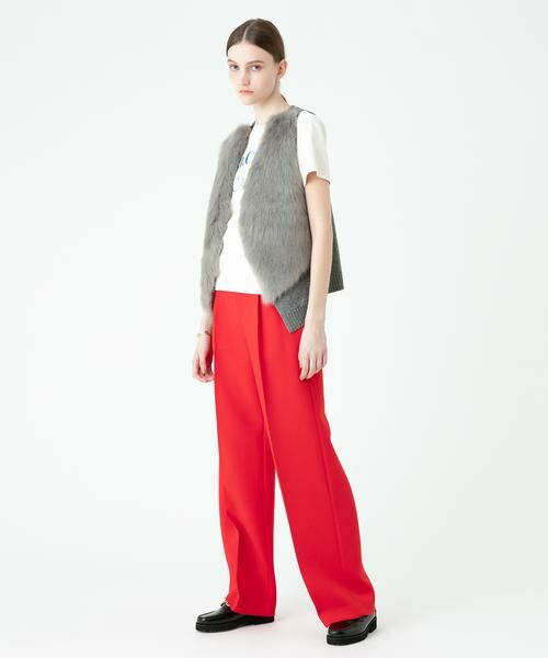 allureville - アルアバイル　フェイクファーニットドッキングジレ フェイクファードッキングショートジレ|allureville OFFICIAL