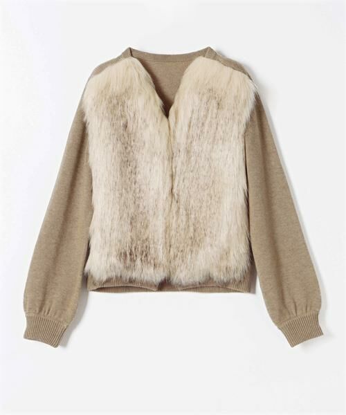 セール】 フェイクファードッキングカーディガン （カーディガン