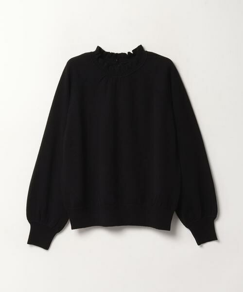 ＊＊allureville / アルアバイル ニット・セーター | スタンドフリル2WAYネックプルオーバー（ブラック）