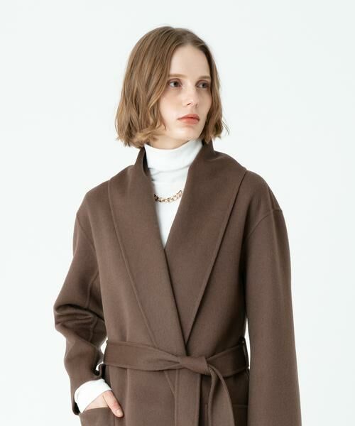 セール】 カシミヤ混リバーショールカラーコート （その他アウター