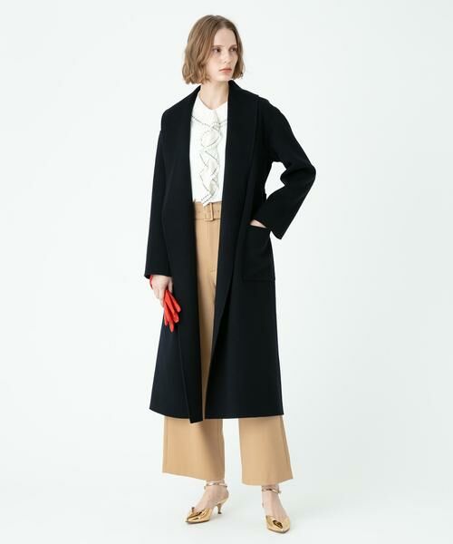 セール】 カシミヤ混リバーショールカラーコート （その他アウター