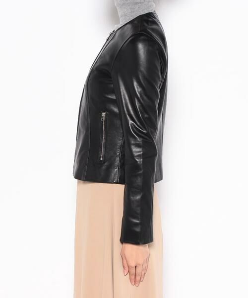 レザークルーネックブルゾン （レザーブルゾン・ジャケット