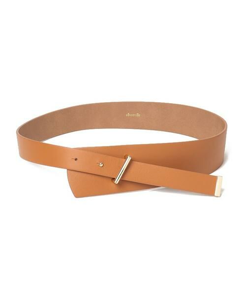 ＊＊allureville / アルアバイル ベルト・サスペンダー | レザーアシメサッシュベルト（ベージュ）
