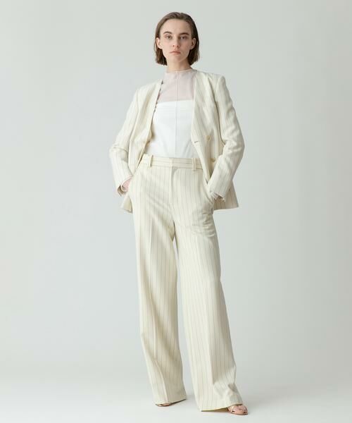 ＊＊allureville / アルアバイル ノーカラージャケット | ピンストライプカラーレスジャケット | 詳細11