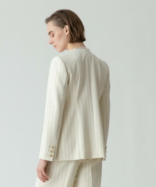 ＊＊allureville / アルアバイル ノーカラージャケット | ピンストライプカラーレスジャケット | 詳細13