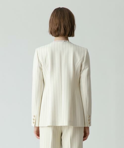 ＊＊allureville / アルアバイル ノーカラージャケット | ピンストライプカラーレスジャケット | 詳細14