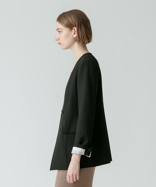 ＊＊allureville / アルアバイル ノーカラージャケット | ピンストライプカラーレスジャケット | 詳細16