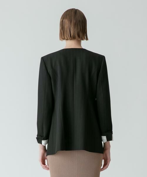 ＊＊allureville / アルアバイル ノーカラージャケット | ピンストライプカラーレスジャケット | 詳細17