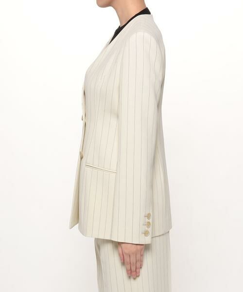 ＊＊allureville / アルアバイル ノーカラージャケット | ピンストライプカラーレスジャケット | 詳細2