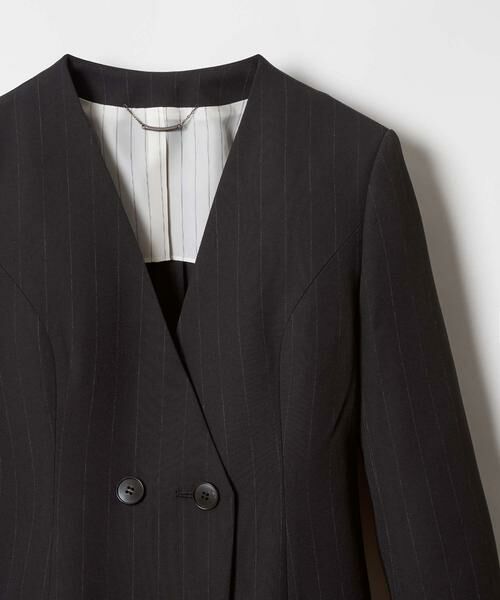 ＊＊allureville / アルアバイル ノーカラージャケット | ピンストライプカラーレスジャケット | 詳細21
