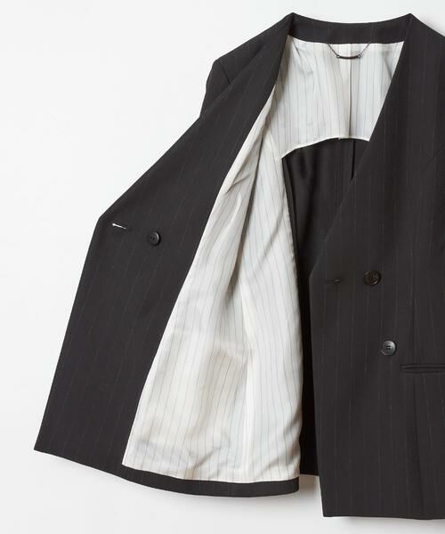 ＊＊allureville / アルアバイル ノーカラージャケット | ピンストライプカラーレスジャケット | 詳細24