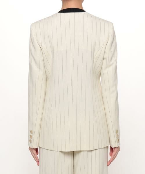 ＊＊allureville / アルアバイル ノーカラージャケット | ピンストライプカラーレスジャケット | 詳細3