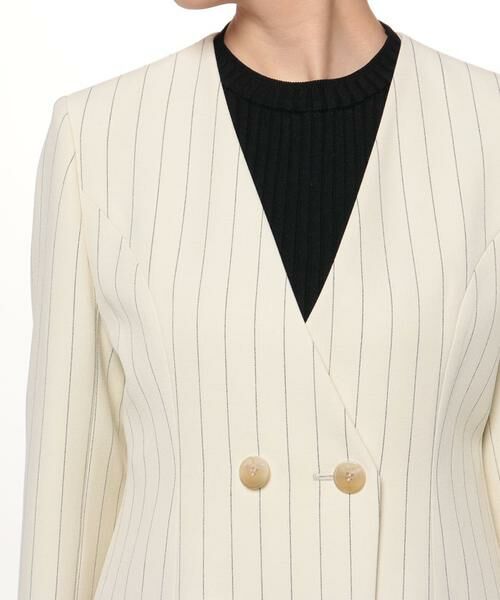 ＊＊allureville / アルアバイル ノーカラージャケット | ピンストライプカラーレスジャケット | 詳細4