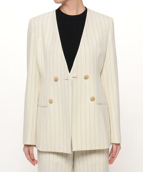 ＊＊allureville / アルアバイル ノーカラージャケット | ピンストライプカラーレスジャケット | 詳細7