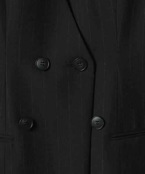 439美品✨allureville ピンストライプカラーレスジャケット ブラック allureville ジャケット ノーカラージャケット ピンストライプ