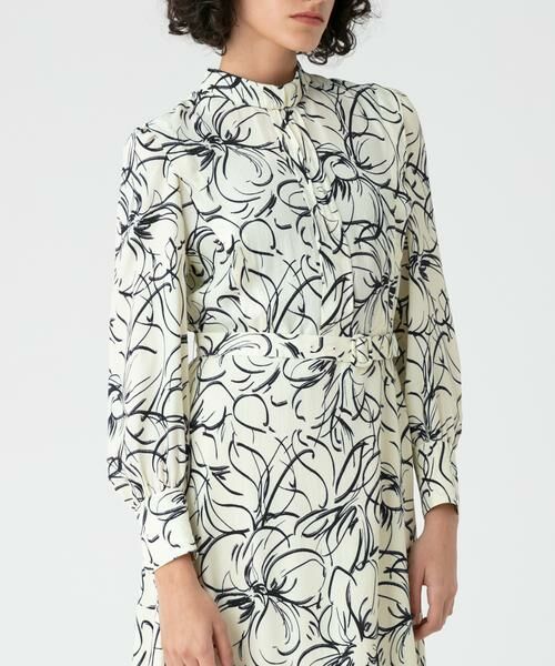 セール】 ドローイングフラワープリントワンピース （ワンピース