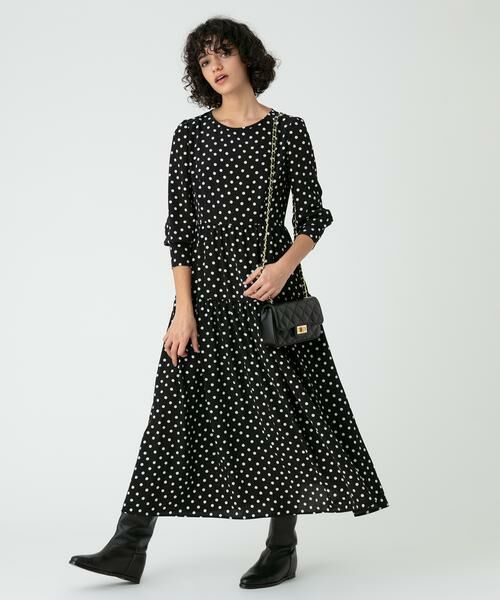 新品 オースチンリード マルチドットティアードワンピース サイズ38*BD860 新品 オースチンリード マルチドットティアードワンピース