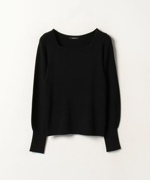 ＊＊allureville / アルアバイル ニット・セーター | スクエアデコルテプルオーバー（ブラック）