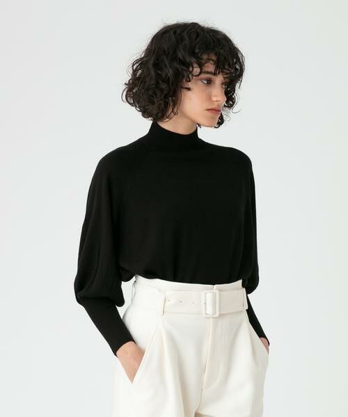＊＊allureville / アルアバイル ニット・セーター | コクーンパフスリーブ プルオーバー（ブラック）