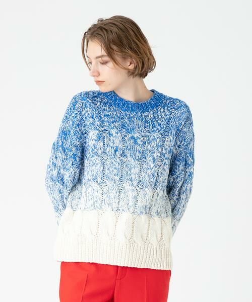 グラデーションケーブルニットプルオーバー pillings グラデーション ケーブルニット プルオーバー – Numero