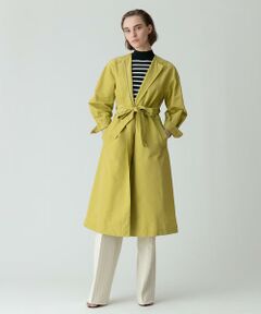 グログランフロントジップノーカラーコート