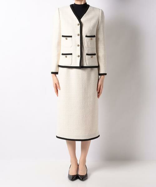 ＊＊allureville / アルアバイル スカート | バイカラーツイードタイトスカート | 詳細7