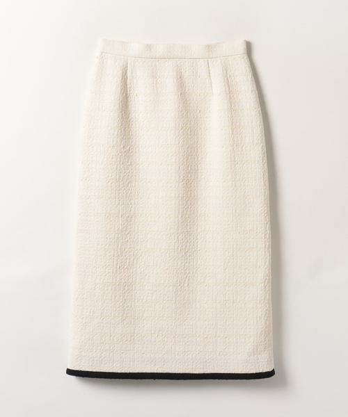 ＊＊allureville / アルアバイル スカート | バイカラーツイードタイトスカート（オフホワイト）