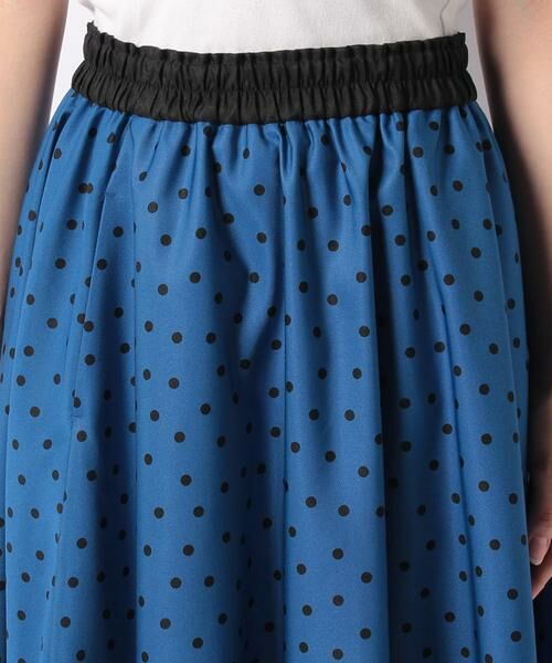 LOULOU WILLOUGHBY ドット フレアギャザースカート ブルー LOULOU WILLOUGHBY ドット フレアギャザースカート ブルー