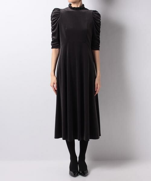 ＊＊allureville / アルアバイル ワンピース | トリアセベロアフレアーワンピース | 詳細1
