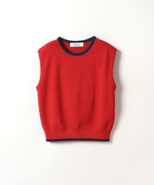 ＊＊allureville / アルアバイル ニット・セーター | バイカラープルオーバー（レッド）