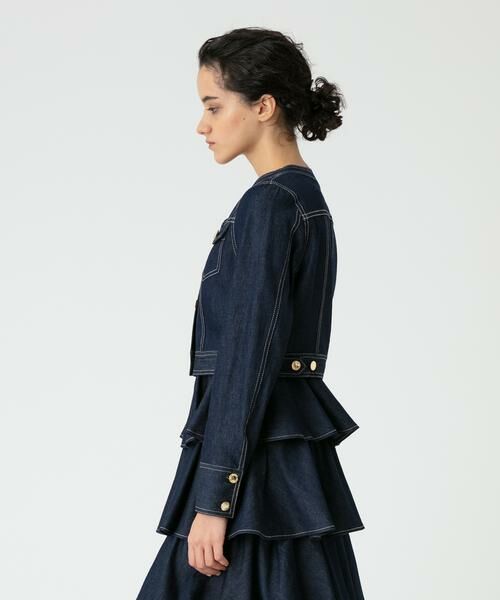 セール】 エコデニム クルージャケット （ノーカラージャケット